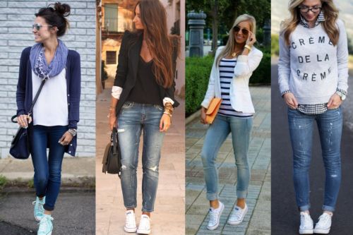Конверсы с джинсами