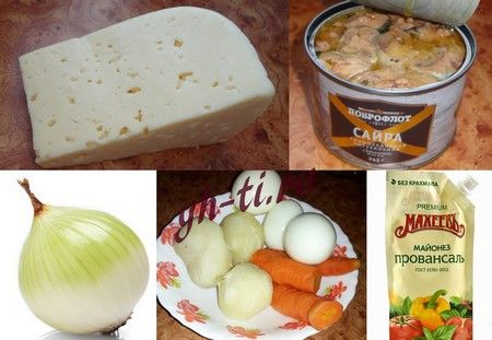 Ингредиенты для салата "Мимоза"