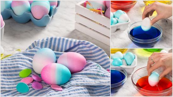 Как покрасить яйца с переходом цвета