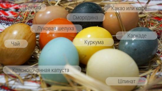 Яйца, окрашенные натуральными красителями