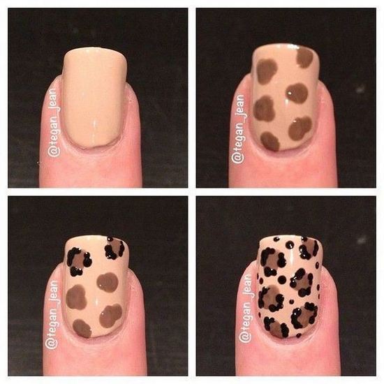 Как сделать леопардовые пятна на ногтях